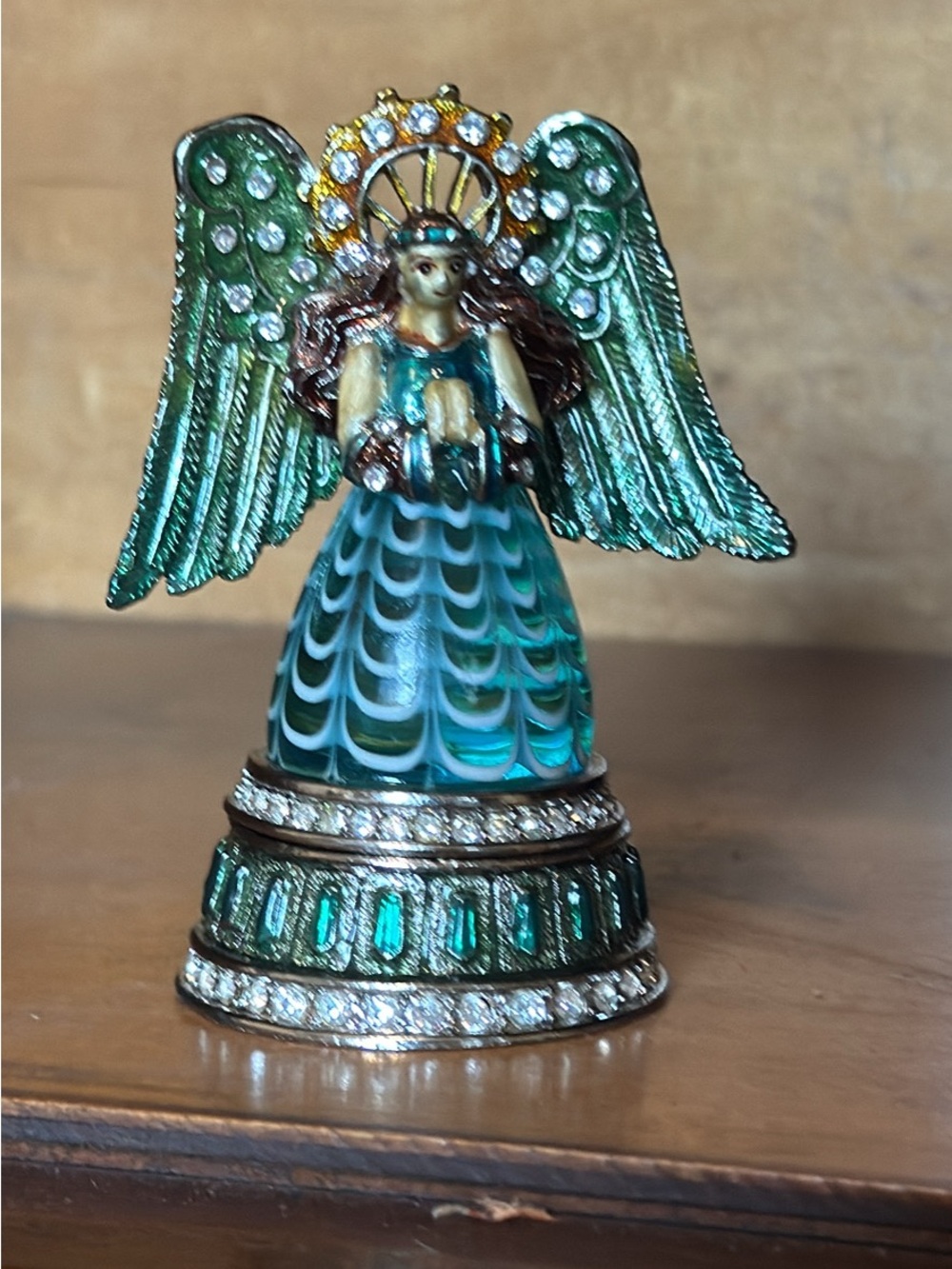 Fitz and Floyd 2006 Guild Holiday Angel Trinket Box Jeweled Christmas